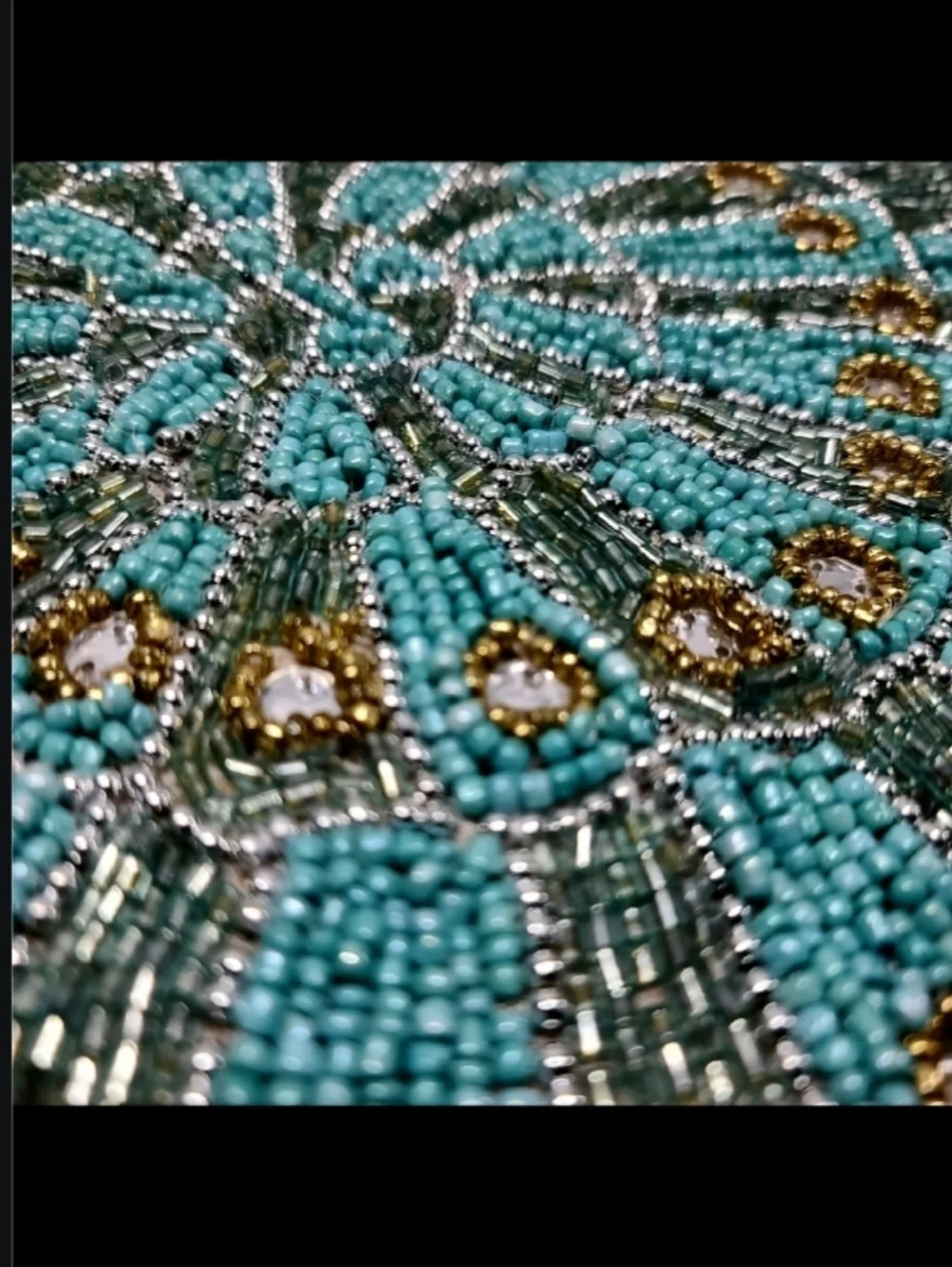 4pc Set Jeweled Coastal Beaded Placemats Chargers Nautilus Shell Gorgeous New - Picture 3 of 7